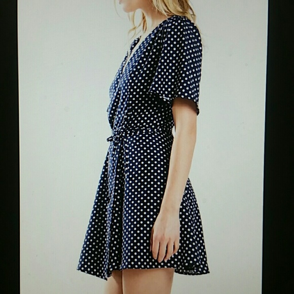 Polka dot wrap tie dress Kimono style - Picture 3 of 7